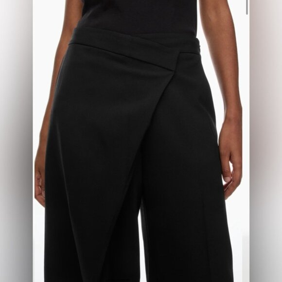 NWT Aritzia Babaton Overlap Pant Black Size 6 Wool twill trousers high waist - Picture 8 of 13